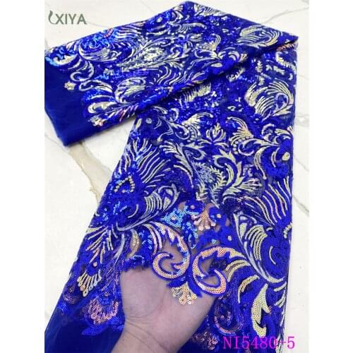 High Quality Sequin Lace Fabric French Tulle Lace Fabric Latest African Sequence Lace Fabric for Sewing Nigerian Net Lace NI5480