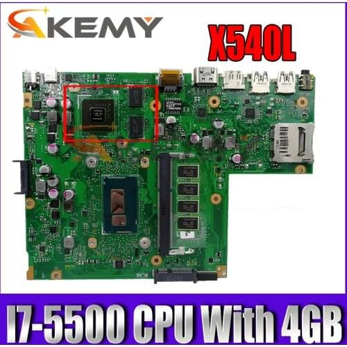 X540LJ With I7-5500 CPU With 4GB memory mainboard For ASUS X540 X540L X540LJ laptop motherboard Tested Working free shipping