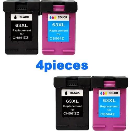 XiongCai compatible Ink cartridges 4ps for hp63XL For HP 63 XL Deskjet 1110 1111 1112 2130 2131 2132 3630 4250 printer Ink 63XL