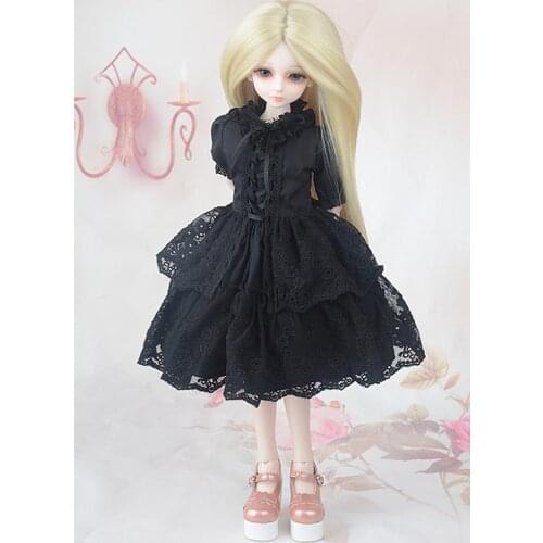 ZORONENKE Free Shipping 1/3 1/4 1/6 1/8 BJD Doll Dress Clothes SD Doll Black Dress For Dolls Accessories