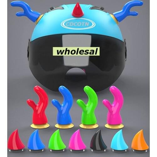 2PCS/Set Car Motorcycle Helmet Antlers Motocross Full Face Off Road Helmet Decoration Sticker Cosplay Car Accessorie Car styling