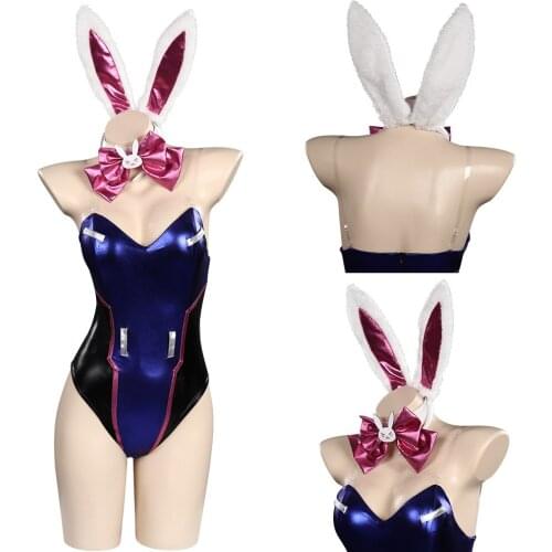 2021 OW Dva Bunny Girl Jumpsuit Cosplay Costume Outfits Game Halloween Carnival Suit For Women Girls Gift
