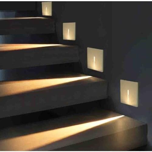 3W IP65 Waterproof Led Step Light Embedded Staircase Wall Corner Lamp Outdoor Villa Garden Park Square Stair Lamp Footlight