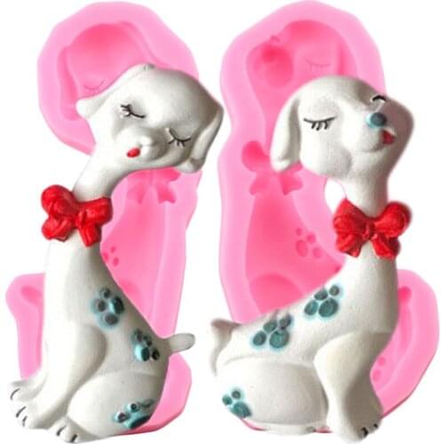 3D Cute Dog Silicone Mold DIY Party Fondant Cake Decorating Tools Candy Clay Chocolate Gumpaste Moulds Handmade Soap Resin