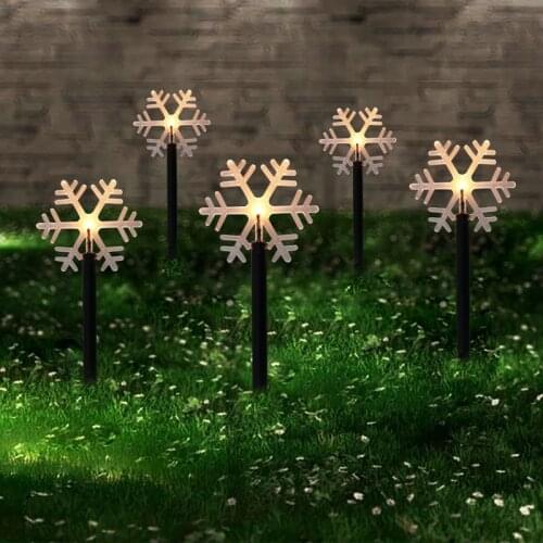 5pcs Christmas snowflake garden decor LED light Christmas Decoration for Home Pathway light natal new year outdoor light