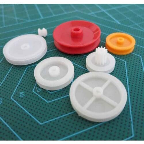 7 Types Pulley Gear Transmission Wheel Movable Block Small Pulley Fixed Pulley Model DIY Spare Parts