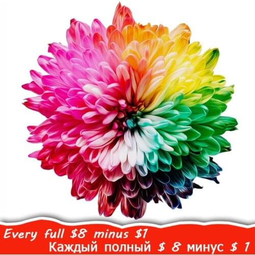 Diamond Painting Diamond Embroidery Colorful Flowers DIY Full Square Round Diamond 3D Mural Cross Stitch Mosaic Home Decoration