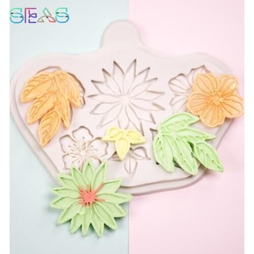 Free Shipping Silicone Mold Peach Blossom Leaves Chocolate Molds Silicone Creativity Cake Mold Hand Kitchen Pastry Tools