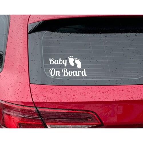 BK Home Baby On Board Design White Car Sticker-3