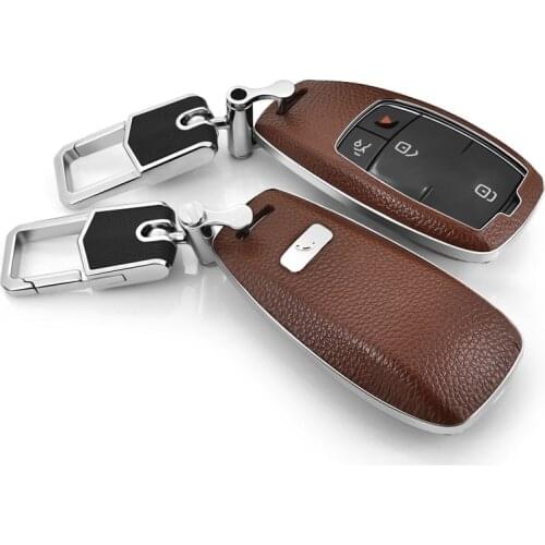 Key Bag Buckle Leather Car Key Case Cover Keychain For Mercedes-Benz New E-class E200L E300L With phone number card anti-lost