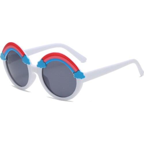 Colorful Eye Lenses Round Sunglasses Kids Rainbow Sun Glasses Girls Children Baby Shades Boys Yellow Eyeglasses Driving Goggles