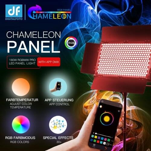 DIGITALFOTO 180W RGBWW CHAMELEON PANEL Video RGB LED Light With APP/DMX Control For Youtube Studio