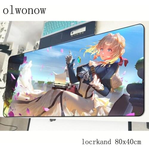 Violet evergarden mouse pad 80x40cm Personality mousepads gaming mousepad gamer Boy Gift personalized mouse pads keyboard pc pad