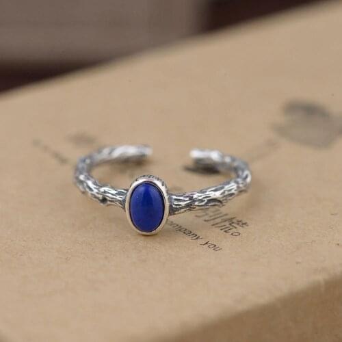 FNJ 925 Silver Lapis Lazuli Ring for Women Jewelry 100% Original Pure S925 Silver Sterling Ring Jasper Red Agate
