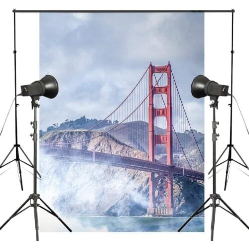 5x7ft San Francisco Golden Gate Photography Background USA Fog Bridge Backdrop Photo Studio Background Props Wall