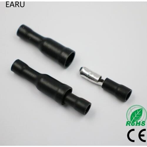 Hot 50pcs Black Male Female Bullet Connector Insulating Joint Crimp Terminals Wiring Cable Eletric Plug Adapter FRD MPD