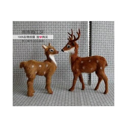 Simulation cute sika deer model polyethylene&furs deer model home decoration props ,model gift d803