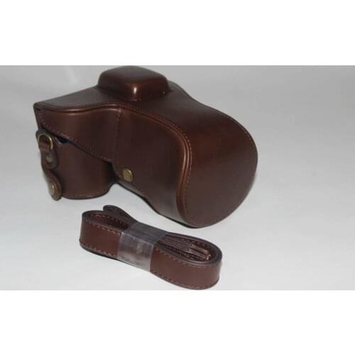 PU Leather camera case bag Grip Strap for Samsng NX300 18-55mm 20-50mm lens with Shoulder Strap