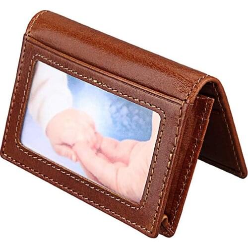 Handmade Genuine Leather Credit Card Holder RFID Blocking Women Men Luxury Fashion Card Cover Purse Housekeeper Card Wallet Case