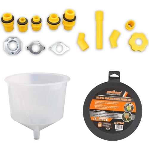 LEEPEE Fit Universal Vehicles Plastic Filling Funnel Spout 15Pcs/Set Spill Proof Coolant Filling Kit Pour Oil Tool