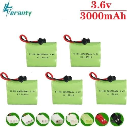 M Model ) 3.6v 3000mah NiMH Battery For Rc toys Car Tanks Trains Robot Boat Gun Ni-MH AA 2400mah 3.6v Rechargeable Battery 5Pcs