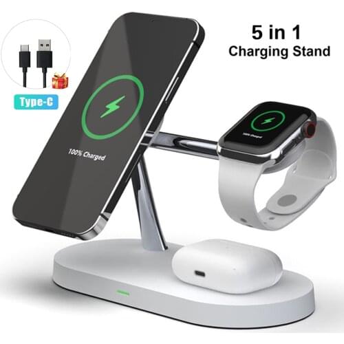 4 in 1 Fast Magnetic Wireless Charger Stand For Magsafe iphone 12 11 Apple Watch 6 5 4 3 Airpods Pro Fast Charging Dock Station