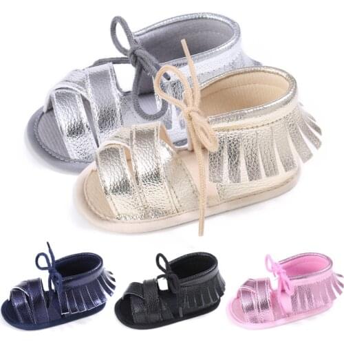 Fashion Newborn Baby Girls Sandals Cute Princess Tassel Sandles Kids Toddler Infant Flat Lovey Lace Up Shoes