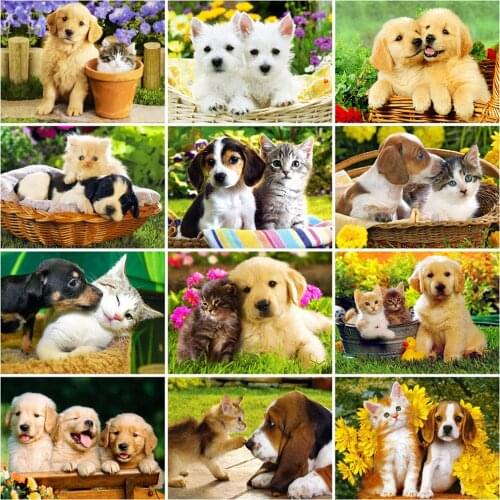 MomoArt Diamond Painting Dog Cross Sttich Moaic 5D DIY Diamond Embroidery Dog Animal Hobbies And Crafts Home Decorations