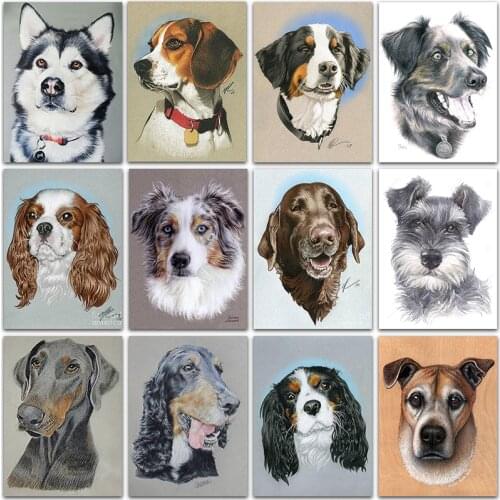 5D Diamond Painting Kit Paint Animals Dog Husky Schnauzer Bulldog Full Square&Round embroidery mosaic Cross stitch Home Decor