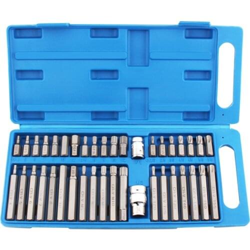 Electric Screwdriver Bit Set 40 in 1 Six Flower 12 Point Bit Screwdriver Socket Hex Torx Bits for Car Automotive Repair