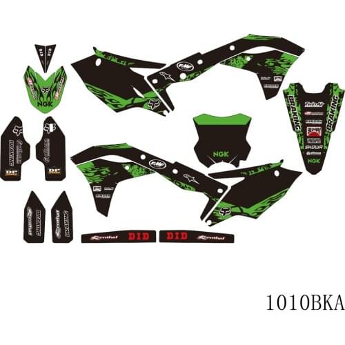 Full Graphics Decals Stickers Motorcycle Background Custom Number 3M For KAWASAKI KXF250 KXF 250 KX 250F 2017 2018 2019 2020