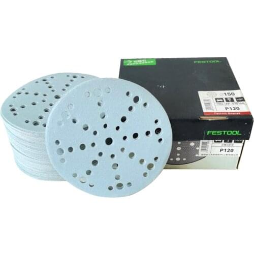 FESTOOL Garnet 6 Inch 48 Hole Sandpaper Round 17 Hole 150mm Flocking Self-adhesive Back Velvet Car Sanding