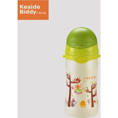 Shatter-proof carton spill-proof heat-resistant straw handle 300ml infant water bottle sippy baby cup on sale KD3312