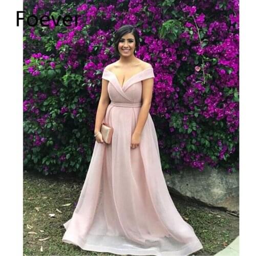 2019 New Off Shoulder Prom Dresses Organza Draped Count Train Lace Up Back Short Sleeves Formal Womens Evening Dresses