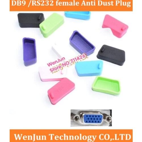 Wholesale!! Soft silica gel DB9 female dust cover dust plug RS232 female Anti-Dust Stopper for laptop/computer/Router