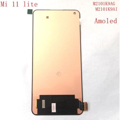 Original Amoled For Xiaomi mi 11 lite Lcd Screen Display Touch Sensor Glass DIgitizer mi 11lite screen M2101K9AG