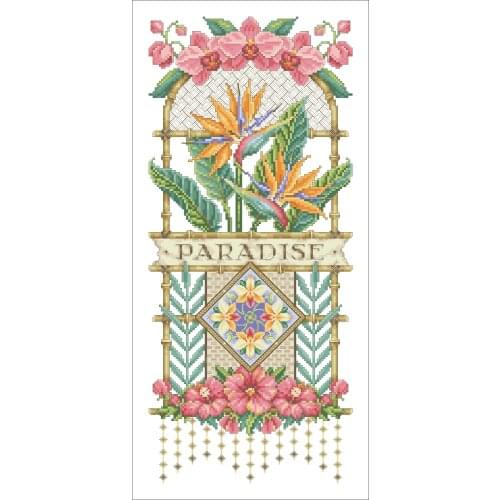 Paradise flower cross stitch package orchid 18ct 14ct 11ct cloth cotton thread embroidery DIY handmade needlework