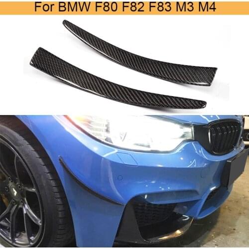 4 Series Carbon Fiber Car Front Bumper Fins Decoration Canards Splitters Moulding Trim for BMW F80 F82 F83 M3 M4 2014 - 2019