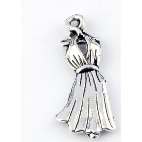 Hot ! 30pcs Zinc Alloy Dress Charms pendants DIY Jewelry 10.5 x 26mm CV113