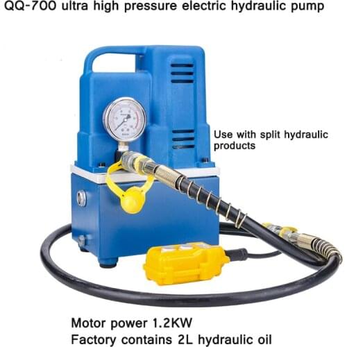 QQ-700 Portable Ultra-high Pressure Electric Oil Pump With Solenoid Valve Hydraulic Press Station 220V Electric Oil Pump Machine
