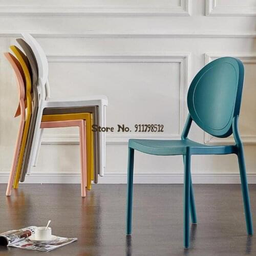 Nordic dining chair modern minimalist lazy plastic chair makeup stool backrest adult net red home dining table and chair