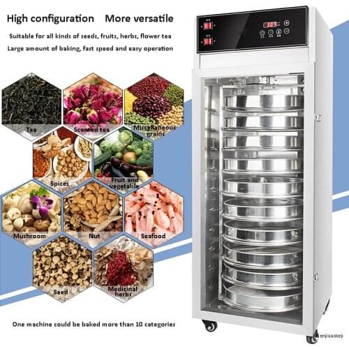 10-layers Food Dehydrator Stainless steel Commercial fruit & vegetable dryer for tea/Grains/seafood/herb ect.drying machine 220v