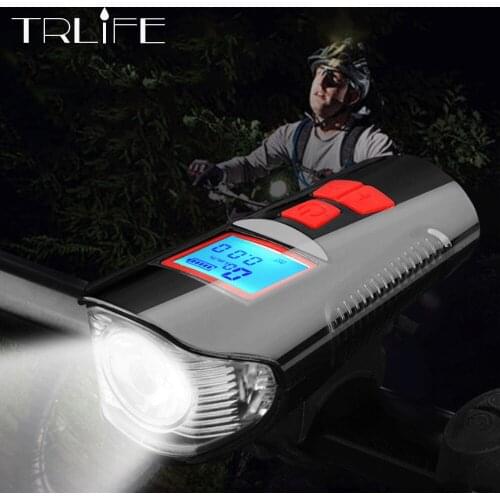 3 in1 USB Bicycle Light Bike Computer LCD Screen Wireless Speedometer MTB Cycling Light USB Rechargeable Stopwatch Electric Horn