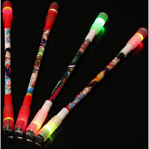 Glow Pen Spinner Toy Writing Adult Kids Antistress Spinning Light Gel Pen Plastic Stress Reliever Anti-slip
