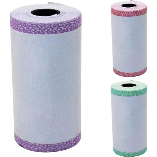 Yuanlin 57mm*30mm Self-adhesive Heat-sensitive Thermal Sticker Printing Paper Roll 3 Colors Lace Fax Paper for Photo Printer