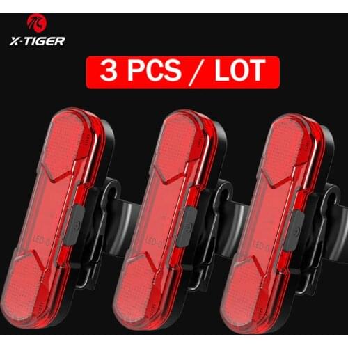 X-TIGER Bike Taillight Accessories Waterproof MTB Bicycle Light Rear USB Rechargeable LED Flashlight Warning Cycling Tail Lamp