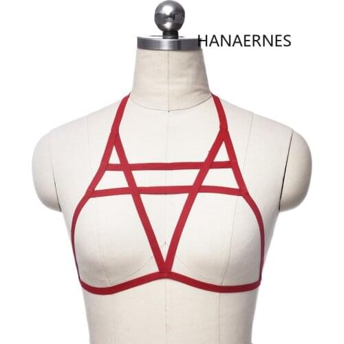 Women Harness Bra Sexy Multicolor Body Harness Cage Lingerie Harness Goth Bra Cupless Lingerie Body Harness Belt Strap Bra