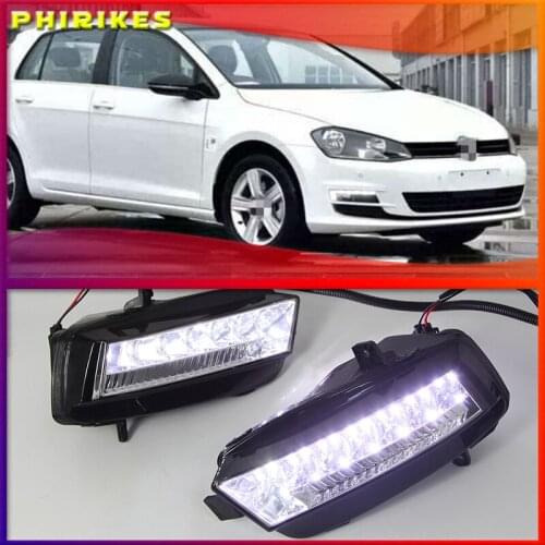 1 Set LED Daytime Running Light Car Accessories 12V DRL Fog Lamp cover For VW Volkswagen Golf 7 2013 2014 2015 2016