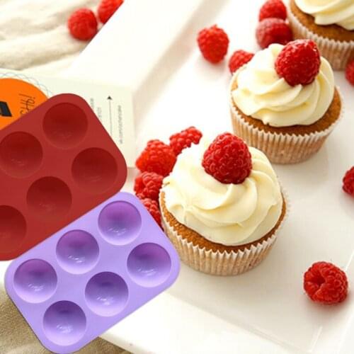 1Pcs 6 Holes Silicone Half Ball Mould for Chocolate Cake Muffin Pudding Diy Handmade Baking Mold Ice Cream Mould Bakeware Tool