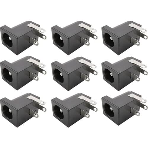 100/200PCS DC-005 3 legs 5.5*2.1mm DC Power Jack Plug Socket Connector DC005 5.5 x 2.1mm PCB Mount DC Female Supply Connectors